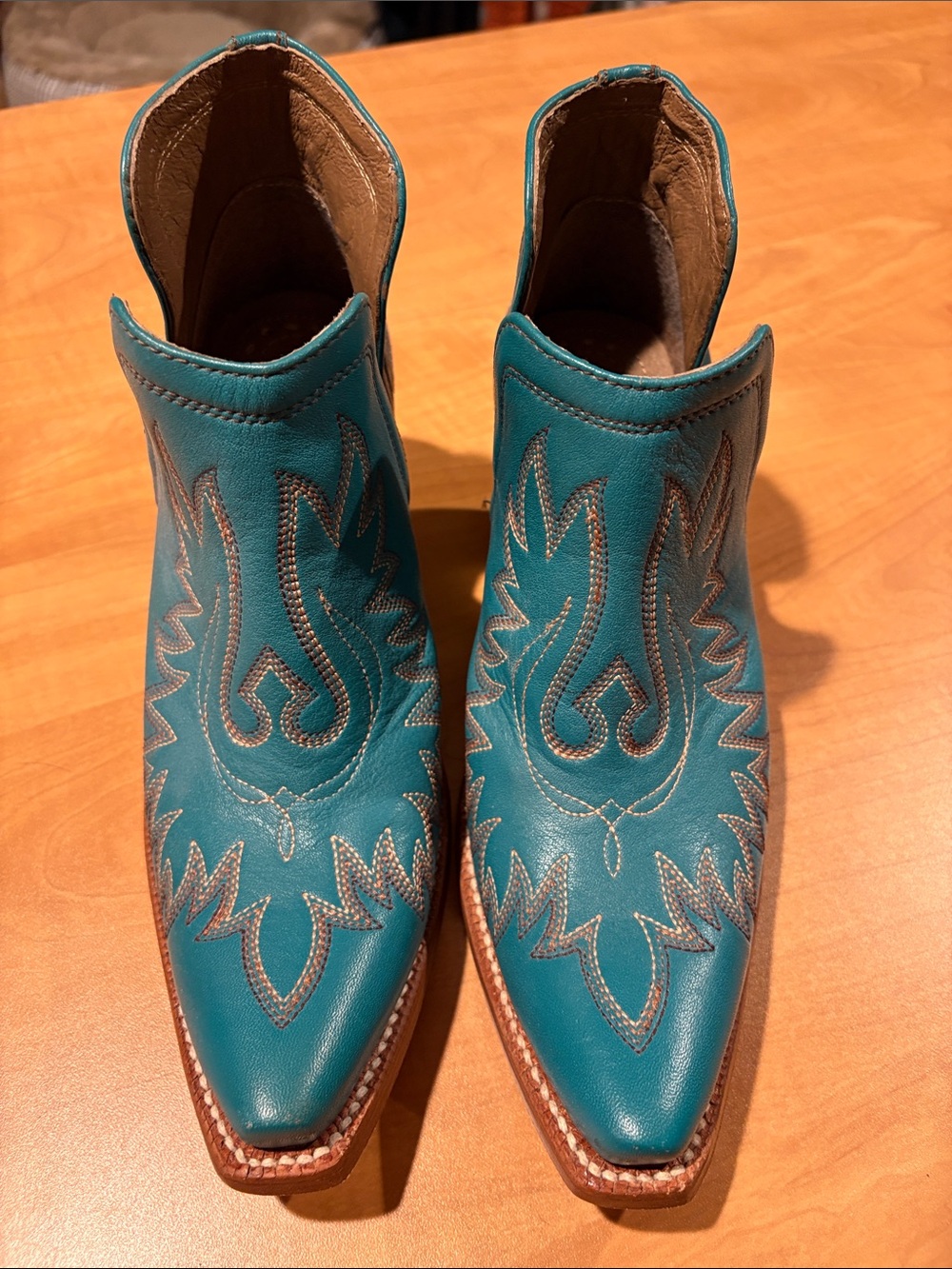 Ariat Teal Leather Western Ankle Booties